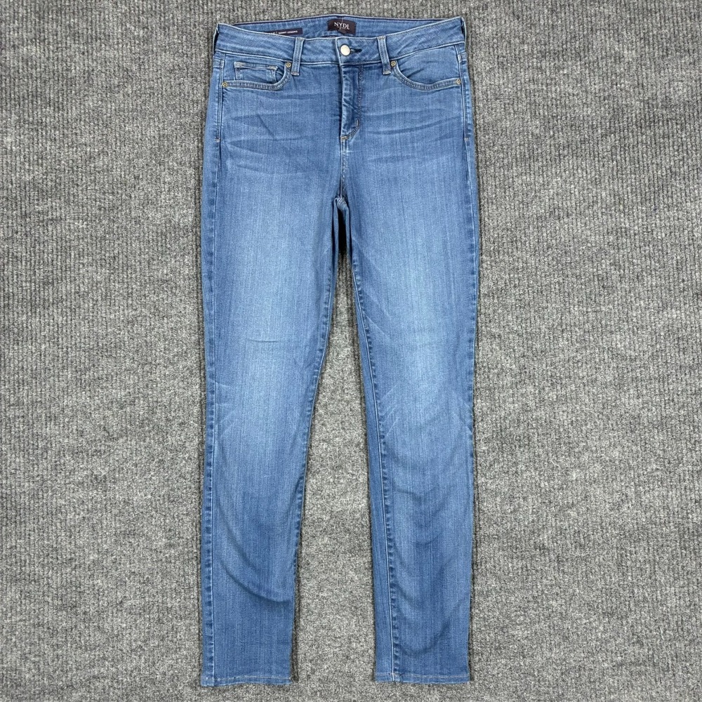 NYDJ Ami Skinny Legging Jeans Womens 10 Lift Tuck Stretch Blue Denim Mid Rise